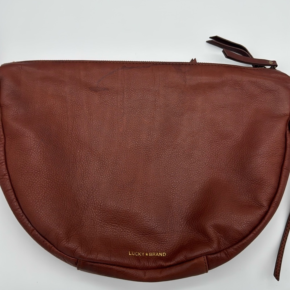 Lucky Brand Leather Crossbody Bag/Purse - Red/Brown‎ Color - Picture 4 of 12